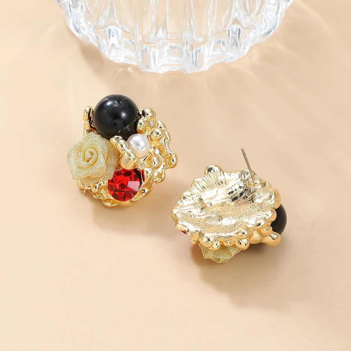 Французские металлические круглые полимерные геометрические серьги для женщин