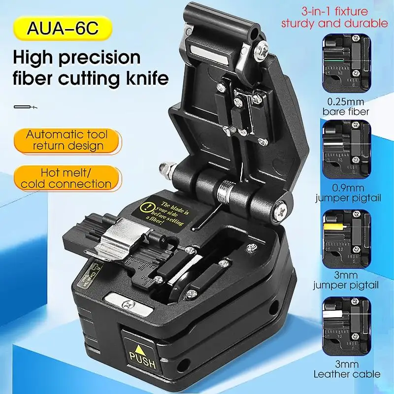 

Aua-6c High-precision Fiber Optic Cutter FTTH Fiber Optic Knife Hot Melt Cold Connection Fiber Optic Cable Cutting Tool 16 Blade