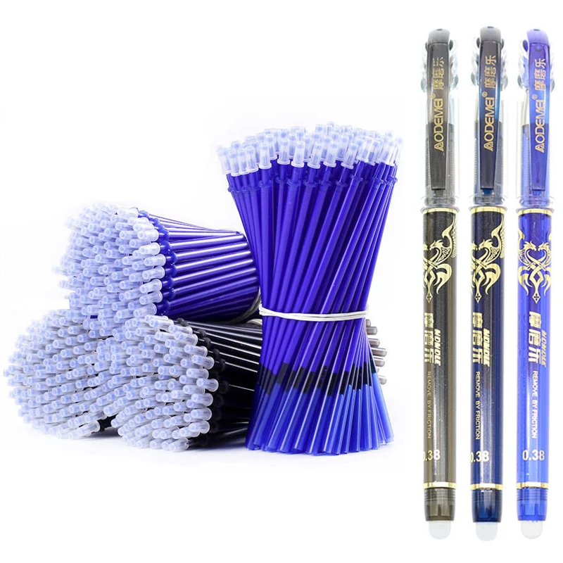 

Washable Handle Erasable Gel Pen Set 0.38mm Erasable Blue Black Ink Pencil Magic Pen Office Supplies (3 Pens - 10pcs Refill)