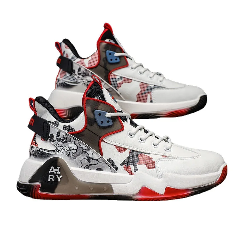 

Men Basketball Shoes Breathable Basketball Sneakers Women Sport Shoes Air Cushion Training High Top Sneakers Kids Athletic Boots