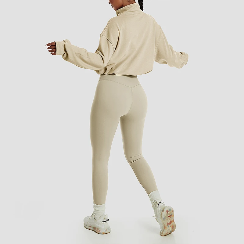 Winter Outdoor High Collar Yoga Jacket Top Coat Running Women's Sports Jacket Gym Tights Half Zipper Women Sports Long Sleeves