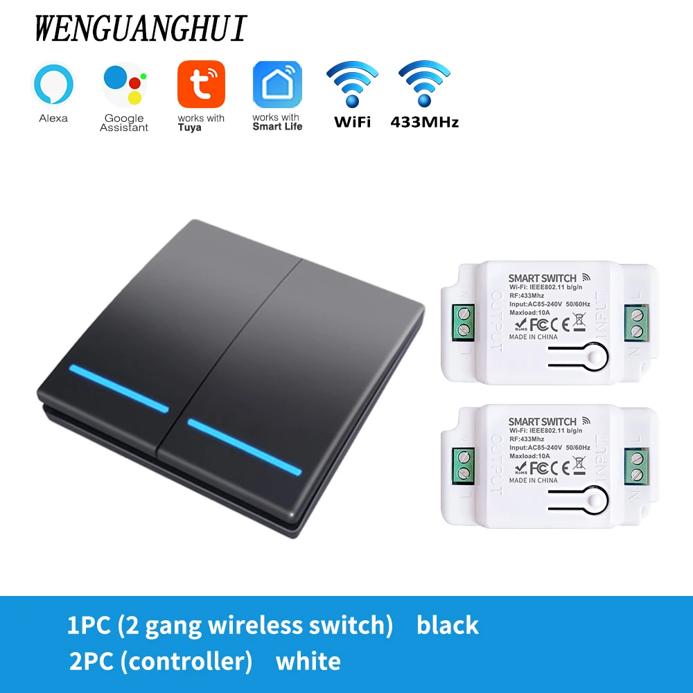 

Tuya Wi-Fi умный выключатель 1/2/3 клавишного