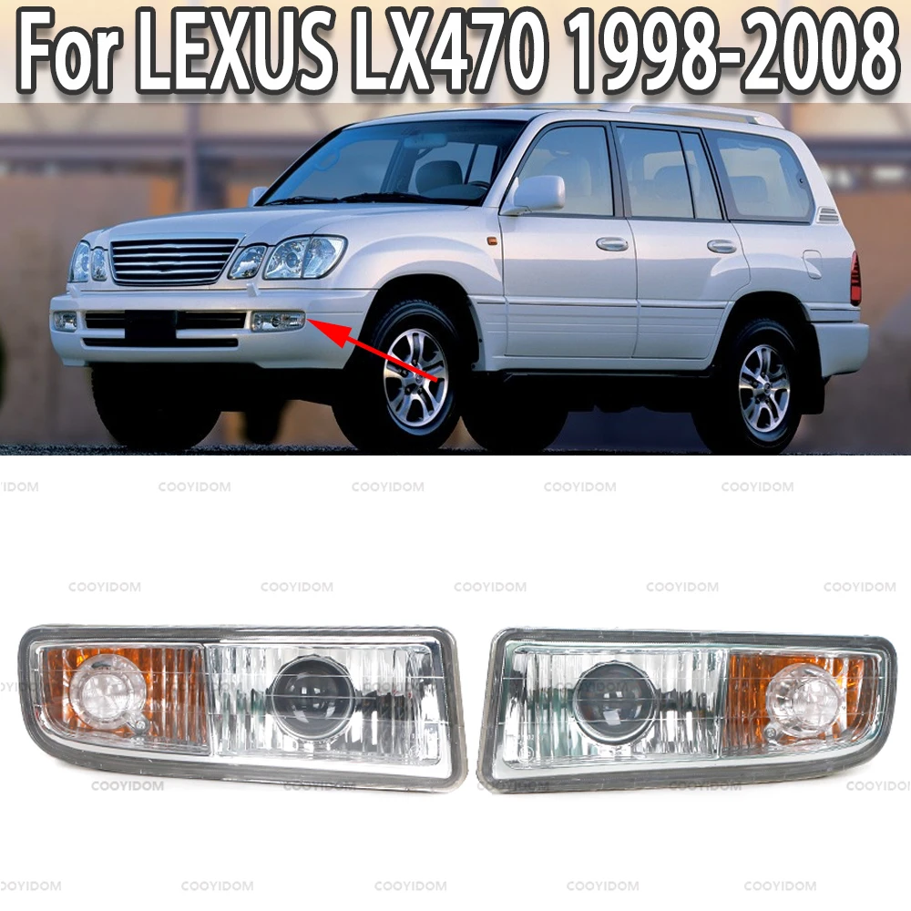 Car Front Bumper Fog Light Lamp With Bulb Clear&Green Lens For Lexus LX470 1998 1999 2000 2001 2002 2003 2004 2005 2006 2007