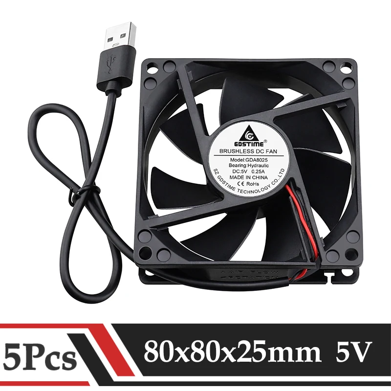 Fan 80mm Computer Case Cpu Radiator Fan 80x25mm Axial Brushless Laptop Cooling Fan