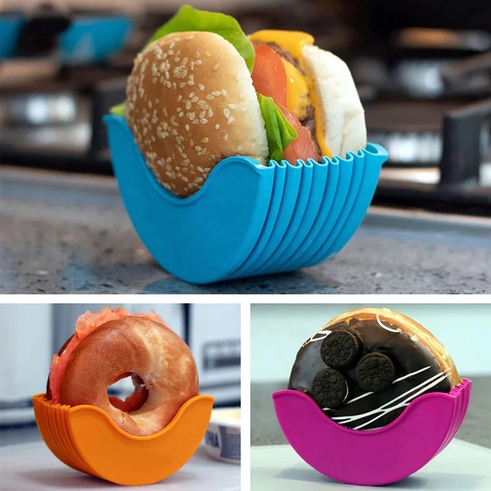 

Creative 2022 Silicone Hamburger Container Silicone Burger Holder