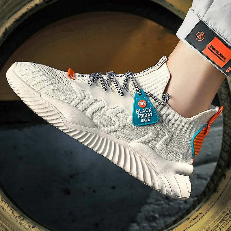 Breathable Fabric Men Running Shoes Fashion Beige Men Sneakers Comfortable Platform Men Walking Sport Shoes Tenis Masculino 2023