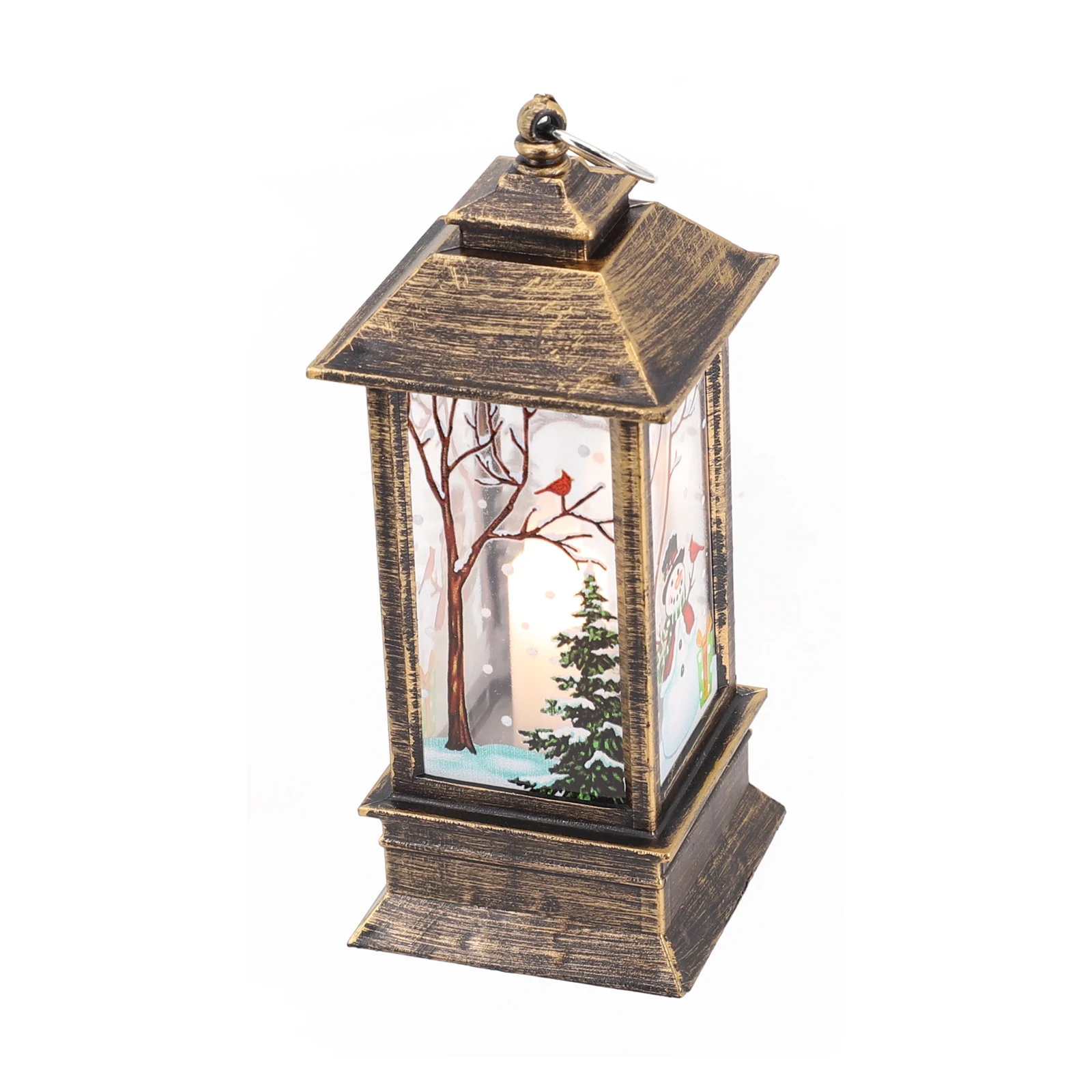 Led Glowing Lantern Simulation Cande Light Lamp Snowman Elk Merry Christmas Decoration Candle Scene Ornament Xmas Gifts