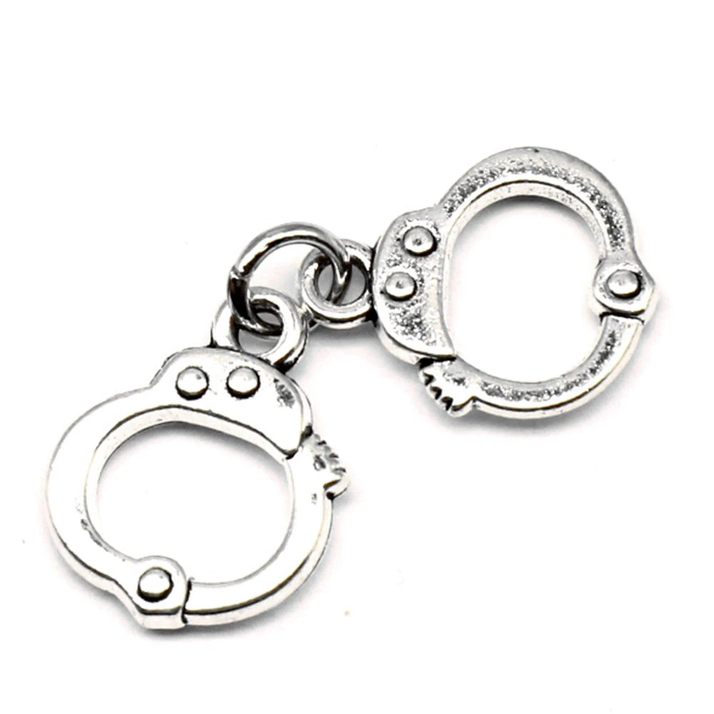 

25pcs Wholesale Jewelry Lots Handcuffs Charms Pendant Supplies For Jewelry Materials 14x36mm