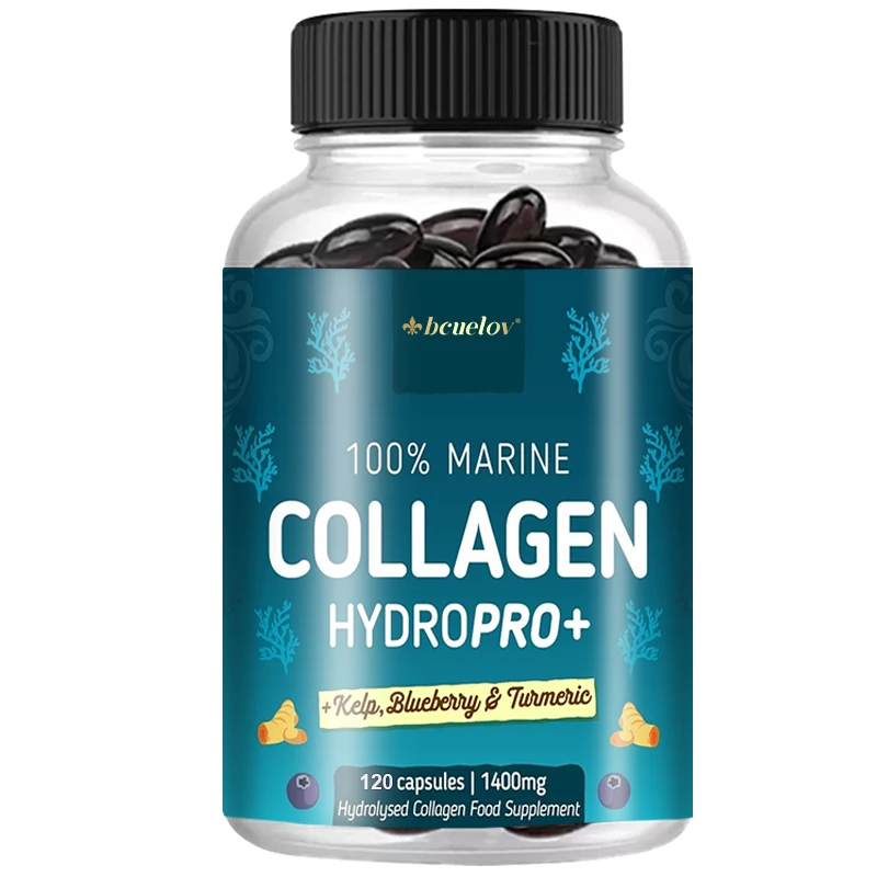 

Мощный Морской Коллаген-с гиалуроновой кислотой, биотин и черника-комплекс-гидролизованный тип 1-с витаминами и минералами против старения