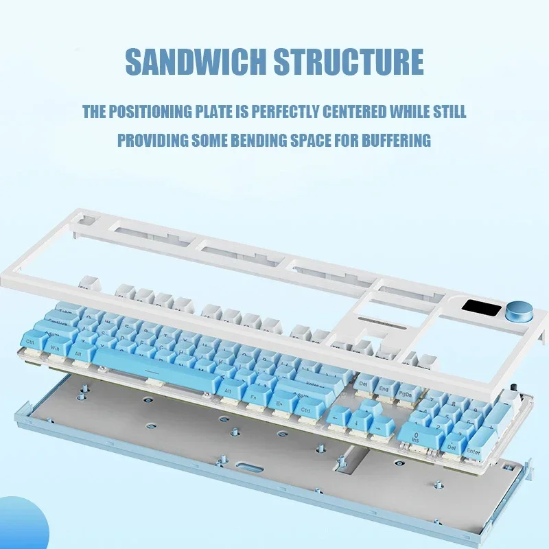 LangTu LT104 Механическая клавиатура трехрежимная беспроводная 2 4 г Bluetooth RGB с