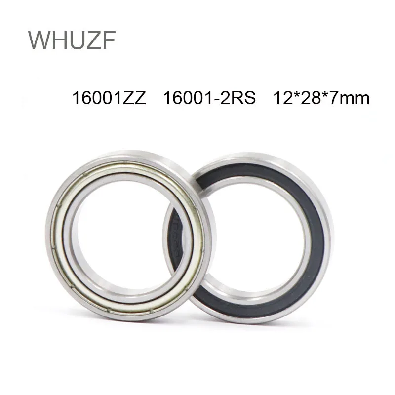 

WHUZF Free Ship 16001RS 12*28*7(mm) 2/4pcs bearing ABEC-1 16001ZZ 16001 2RS Rubber Sealing Type Chrome Steel Deep Groove Bearing