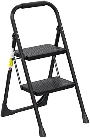 

POPTOP Step Ladder ,2 Step Stool Ergonomic Folding Step Stool with Wide Anti-Slip Pedal 430 lbs Sturdy Step Stool for Adults Mul