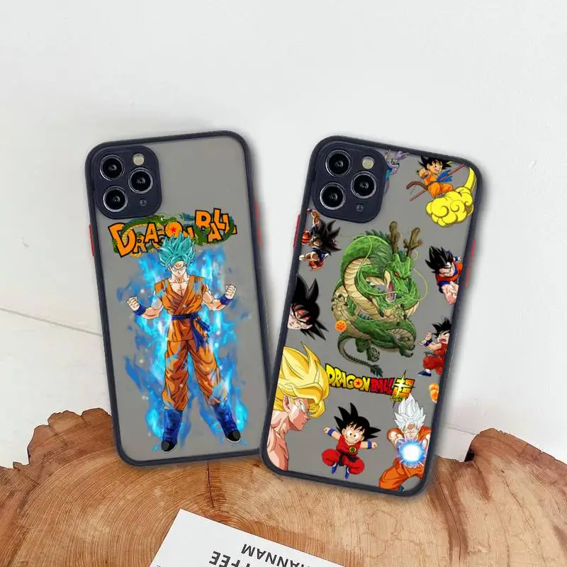 

Hot Anime Dragon Ball Son Goku Phone Case For iphone 13 12 11 Pro Max Mini XS 8 7 Plus X SE 2020 XR Matte Transparent Cover