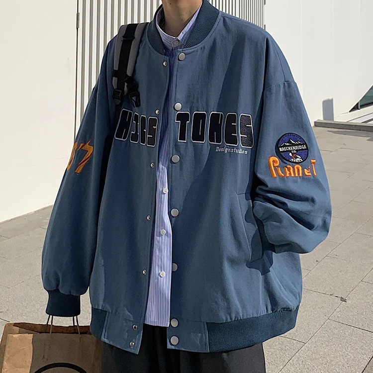 

New Spring Autumn Thin Letter Embroidery Women Oversize Boyfriend Varsity Jacket Coach Street Unisex Men Baseball Bomber Hip Hop