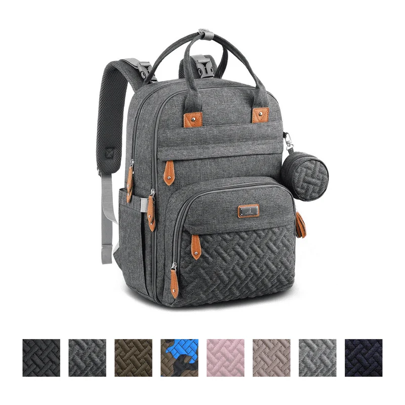 

Diaper Bag Backpack, Waterproof Travel Bag, Unisex, Dark Gray