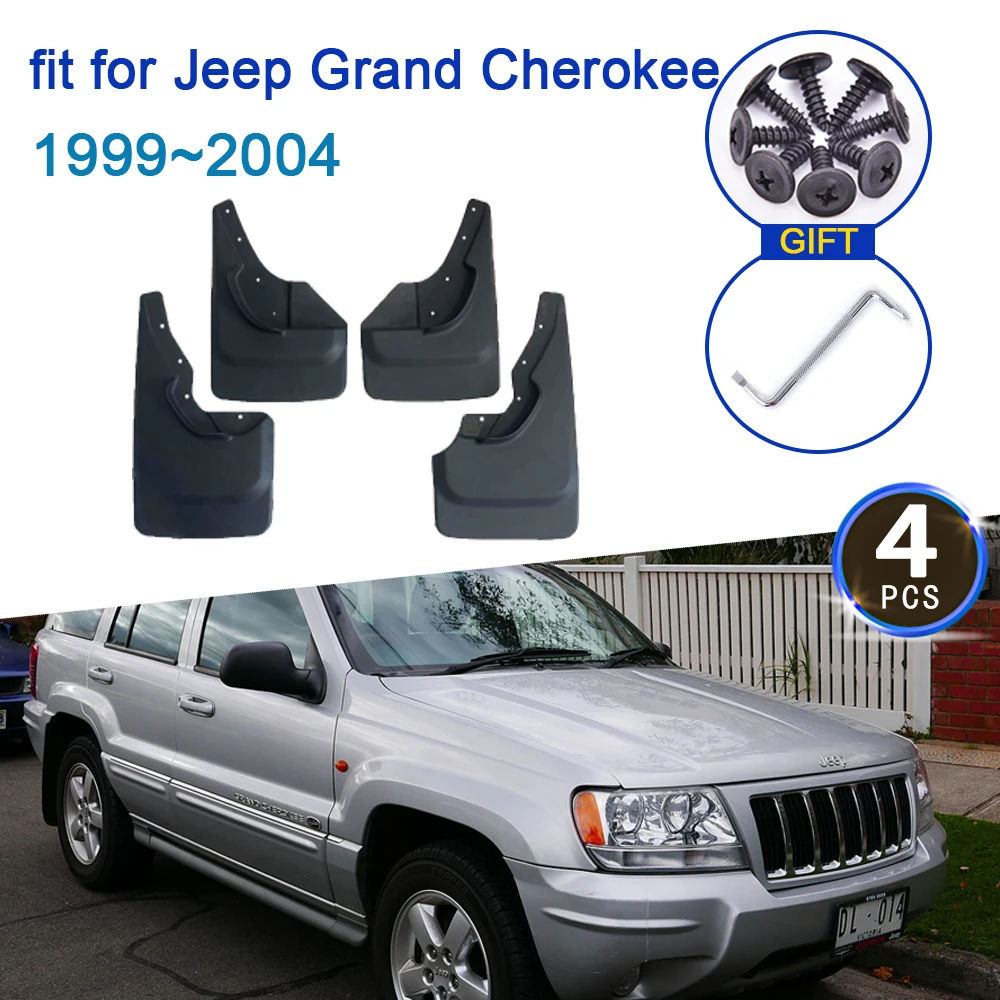 

MudGuards for Jeep Grand Cherokee WJ 1999~2004 MK2 Accessories 4x Guard Shield Seal Clips Fend Splash Car Front Rear Wheels Auto