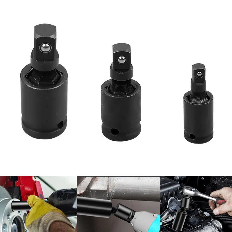 1/2  3/8 1/4 360 Degree Swivel Knuckle Joint Air Impact Wobble Socket Adapter Hand Tools Portable Universal Tools