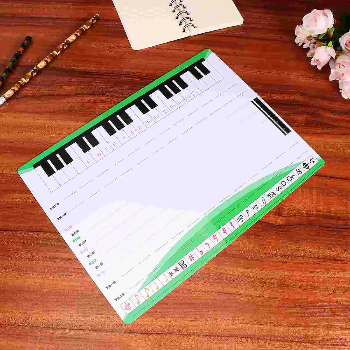 

2pcs Note Symbol Teaching Set Magnet Dry Erase Board Musical Teaching Practice Aid- Size