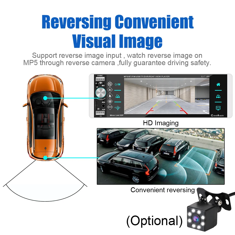 bluetooth 4 2 mp3 mp5 player smart ai voice assistant 1 din 4 usb car radio 5 1 inche touch screen stereo receiver free global shipping