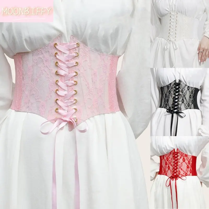 

Elastic Floral Decor Lift Up Female Waist Corset Wide Polyester Women Waistband