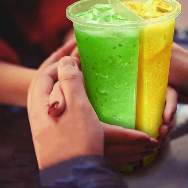 10 шт. одноразовые пластиковые чашки с крышками 700 мл