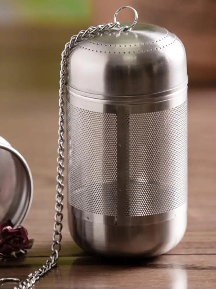 Tea Filter Strong Sealing Tea Infuser with Chain Lid Smooth Surface Stainless Steel Teapot Fine Mesh Coffee Filter Teaware