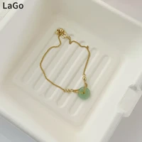 fashion jewelry one layer metal chain bracelet elegant temperament hot sale green resin charm bracelet for women gifts
