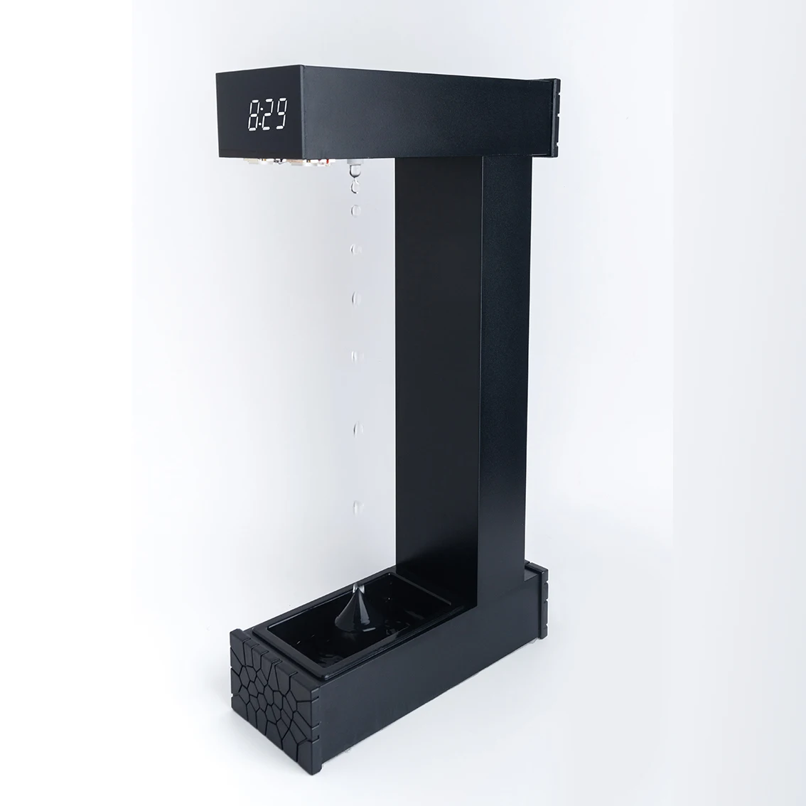 Water Anti Gravity Levitating Black Novel Fountain Table Lamp Clock Magical Desk Decor Accessories
