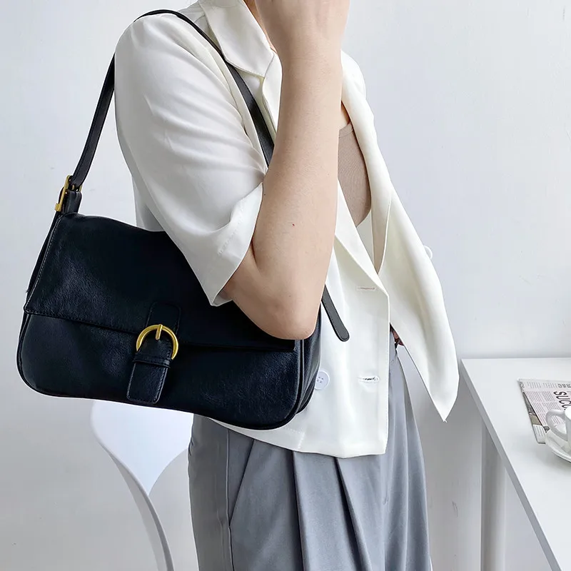 

Rejolly Classic Underarm Handbag for Women PU Leather Fashion Flap Purse Small Shoulder Bag with Adjustable Shoulder Strap