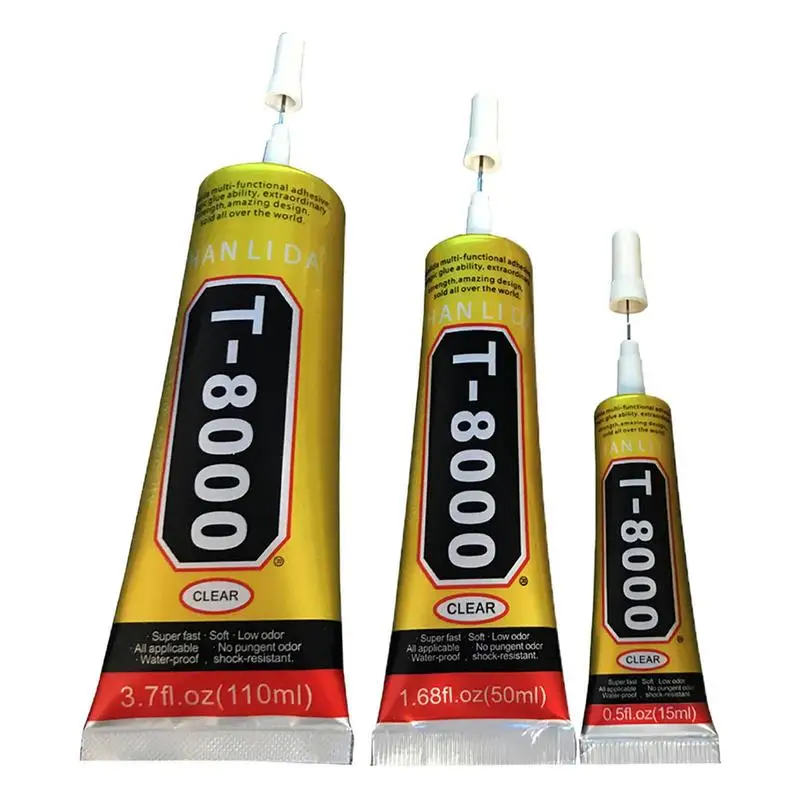 

15ML 50ML 110ML Bulaien T8000 Clear Contact Phone Repair Adhesive Electronic Components Glue With Precision Applicator Tip