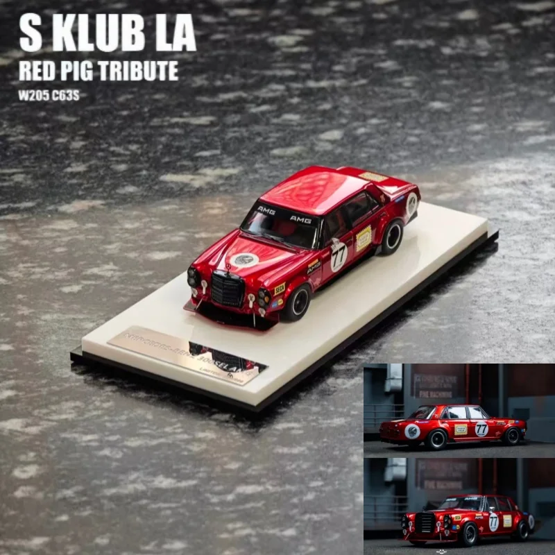 Фото HEC 1:64 Hangzhou Exhibition Limited Edition S KLUB Литая под давлением миниатюрная модель автомобиля из сплава красной свиньи, подлинная на складе №1