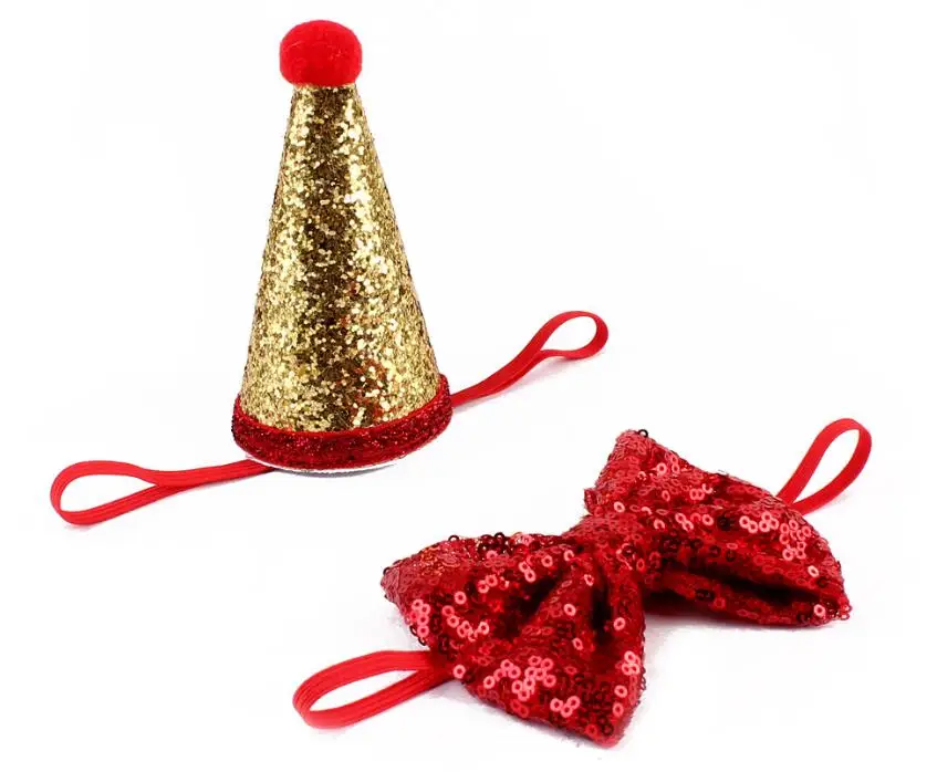 

2pcs Cute Lovely Pet Sequin Little Rubber Band Solid Decoration Crown Knot Pet Headband + Butterfly Knot 2pcs 2pcs 2pcs