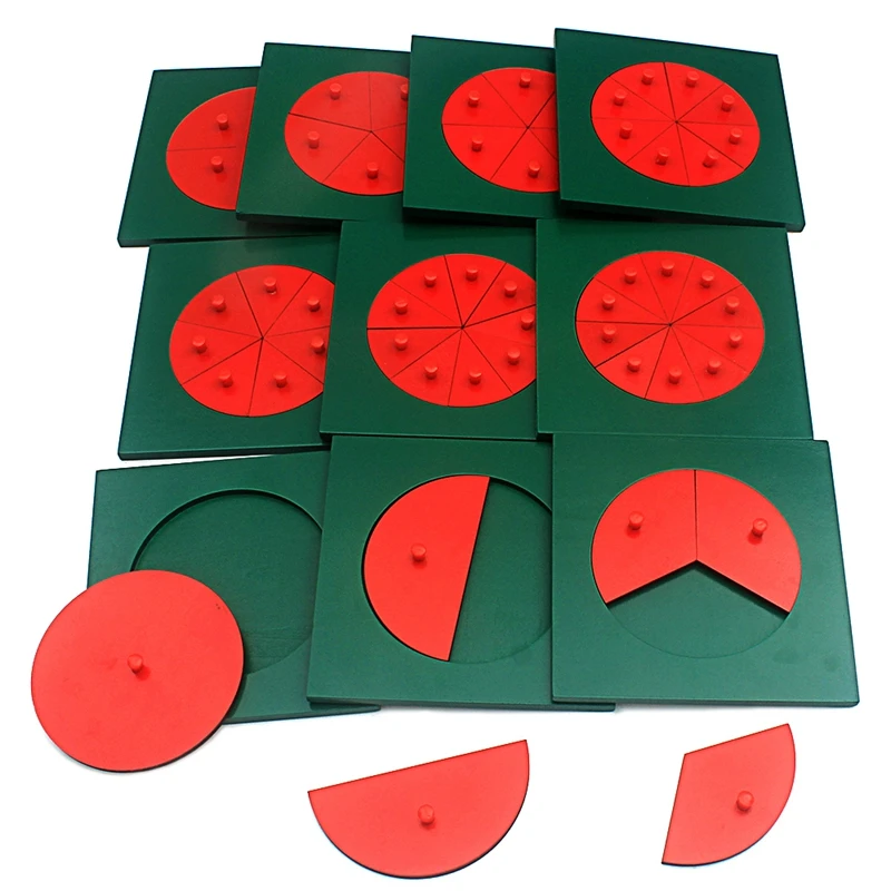 

Montessori Baby Math Toys Wooden Fraction Circles 1-10 Counting Fractions Educational Wood Toys Circular Division Grasping Board