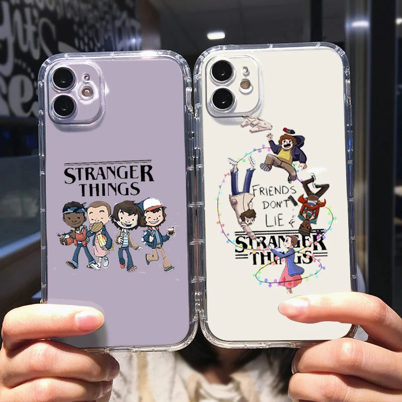 

Stranger Things Luxury Girl Phone Case For Apple iPhone 14 13 12 11 Mini XS XR X Pro MAX 8 7 6 Plus SE 2020 Transparent Cover