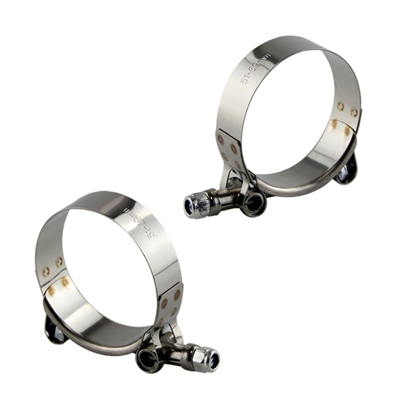 

2PCS 2 Inch 51-59mm Stainless Steel T Bolt Clamp with Flange Kit for Intake Turbo Coupler Intercooler Exhaust Pipe