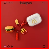 for airpods caseclear soft shell fries burgers food case for airpods prosilicone earphone cover case for airpods 3 case 2021