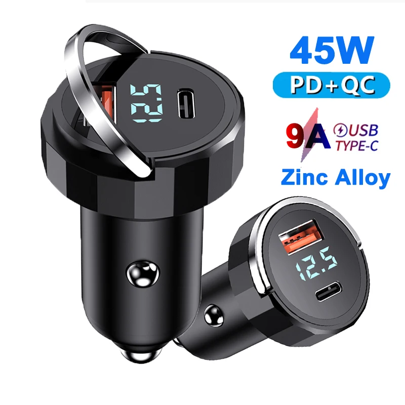 

Зарядное устройство для автомобиля, 45 Вт, USB, QC 3,0