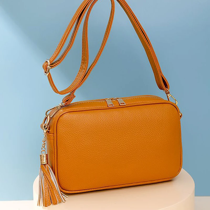 

Women's Bags 2023 Handbags Simple Zipper Tassel Design Messenger Bag Female Small Bags Crossbody Bags For Ladies Solid Color