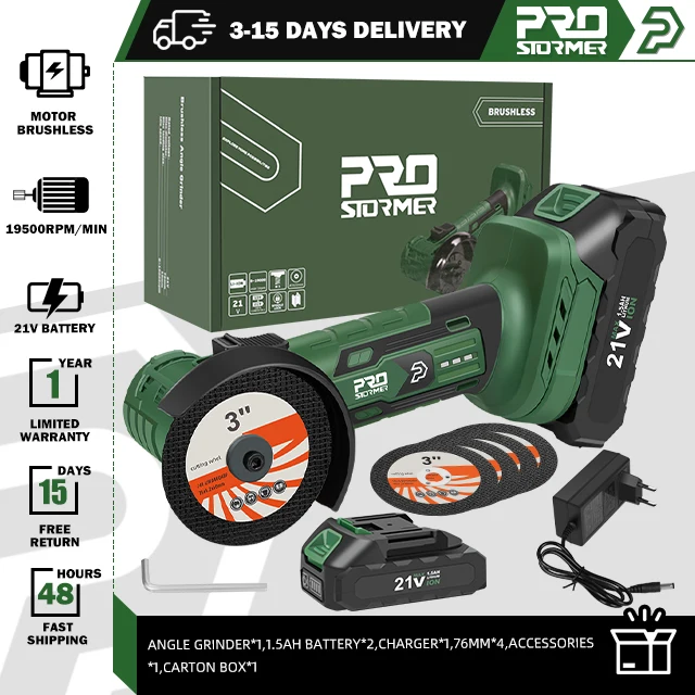 

Аккумуляторная угловая шлифовальная машина PROSTORMER 21В