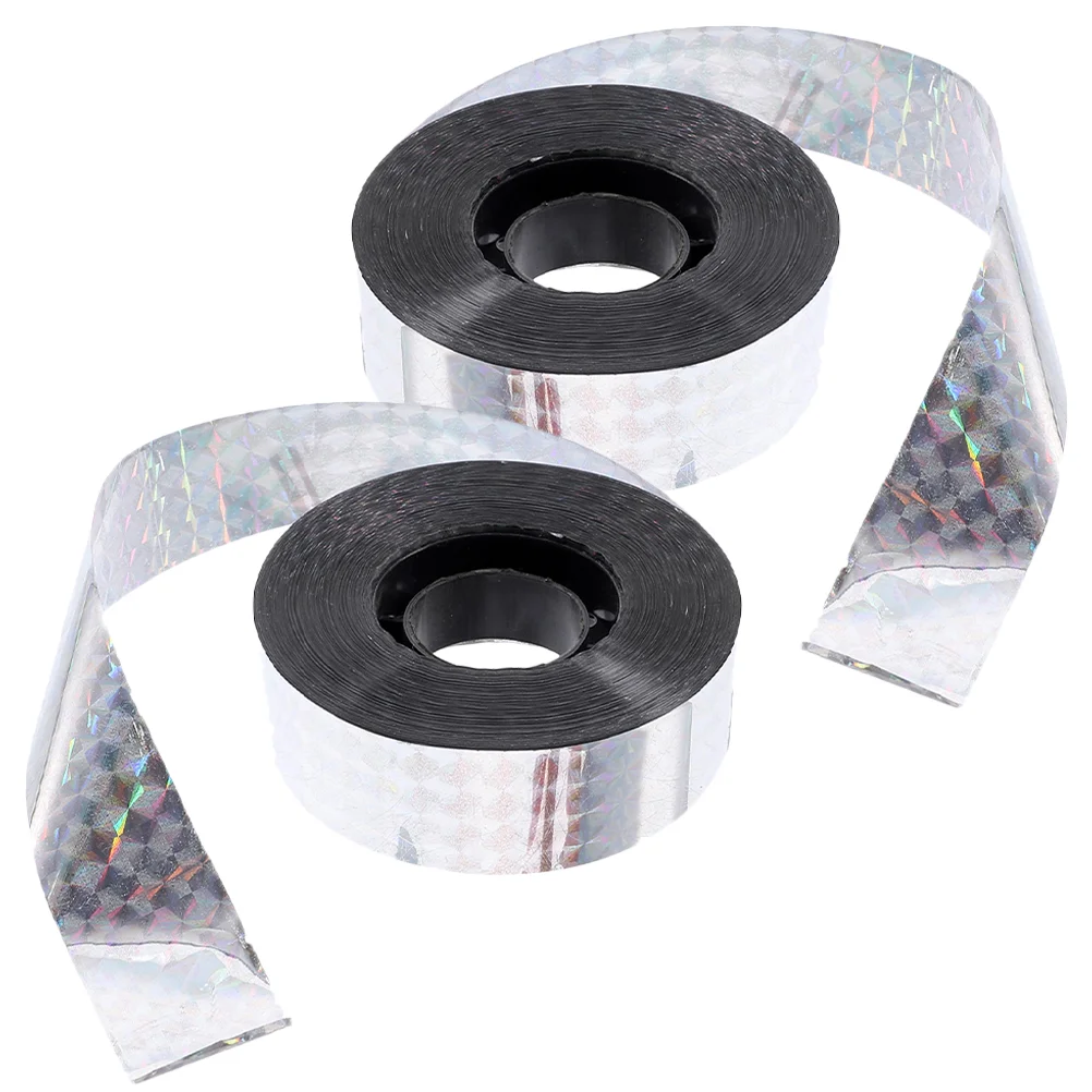 

2 Rolls of Garden Bird Scaring Ribbon Reflective Tape Outdoor Keep Pigeon Bird Reflective Tape
