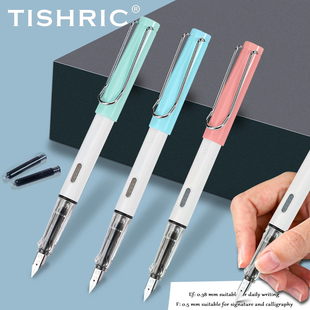 

Ручка перьевая TISHRIC 0,38 мм, сменные чернила 0,38 мм, принадлежности для офиса, долговечная каллиграфия