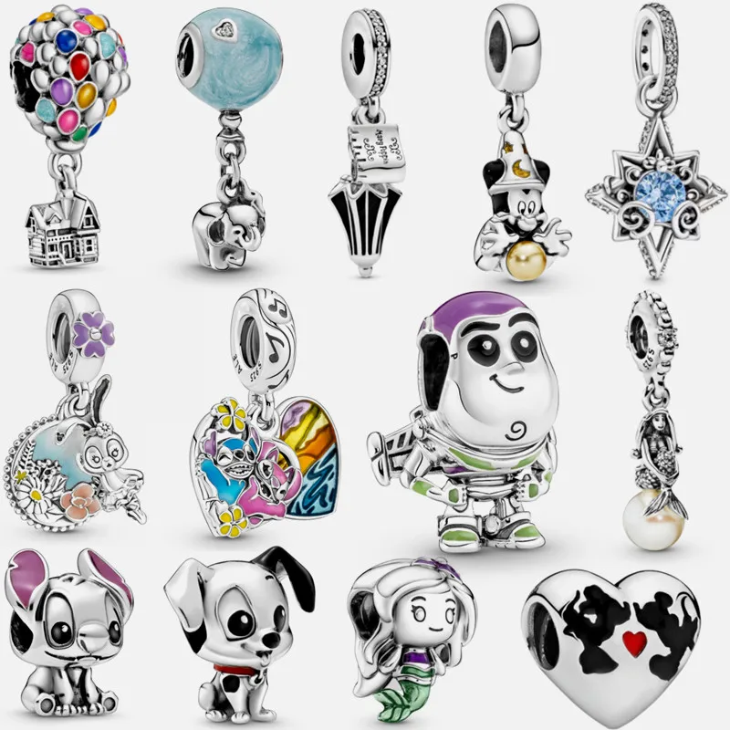 

925 Sterling silver Charm Beads Little cute elephant Dangle Dog Charms fit Pandora 925 Original Bracelet silver jewelry