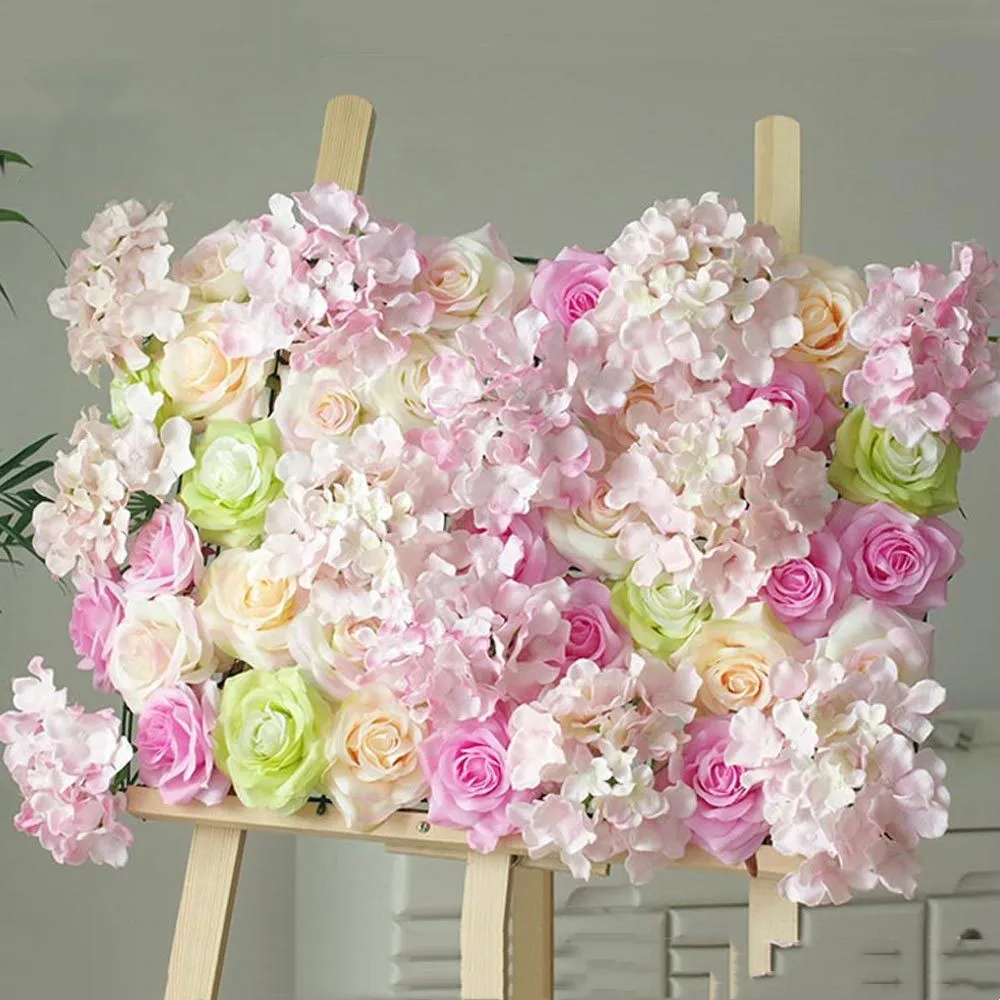 

40x60cm Silk Rose Flower Wall Artificial Flower for Wedding Decoration BabyShow Party Christmas Home Backdrop Decor