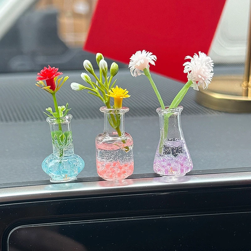 2 шт. мини светящаяся стеклянная ваза кукольный домик настольные украшения