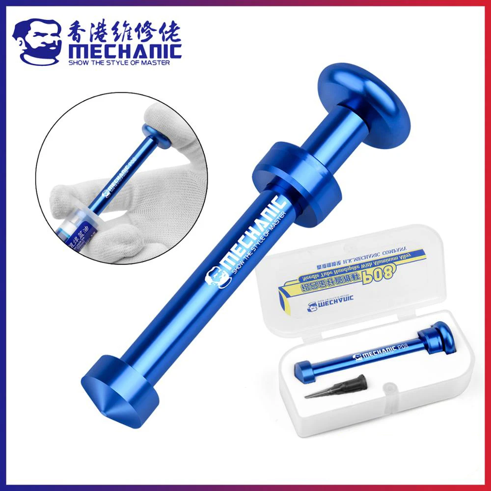 

MECHANIC P08 Aluminum Alloy Tube Piston Solder Paste Flux Booster Manual Syringe Plunger Dispenser Propulsion Phone Repair Tool