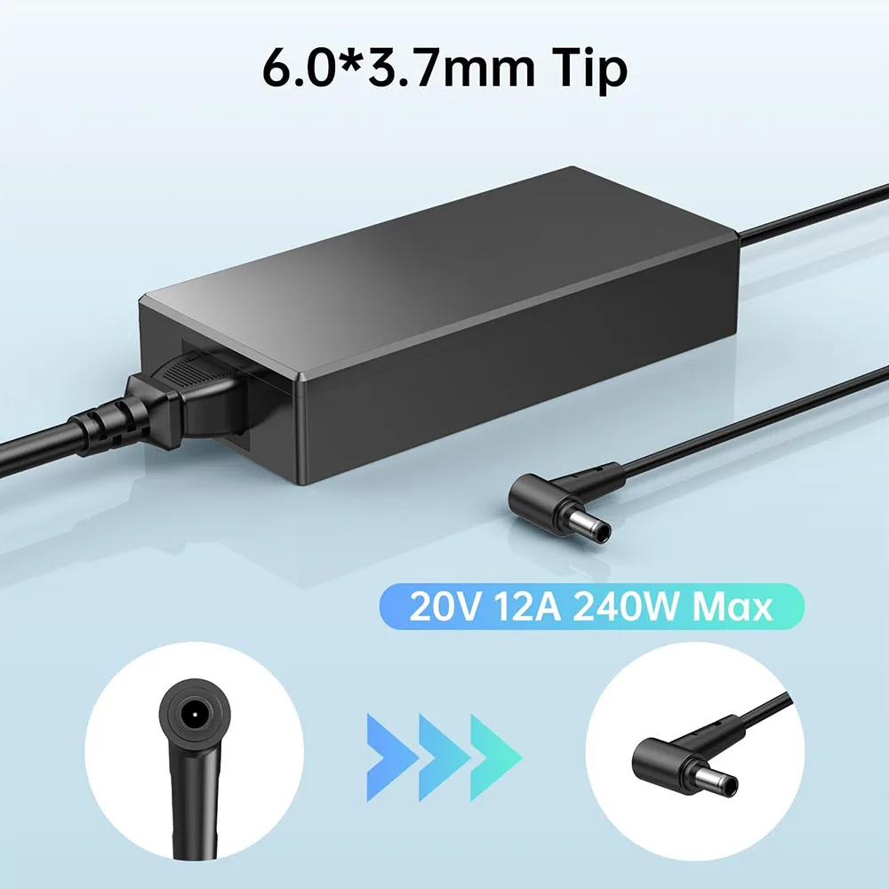 Фото Зарядное устройство 240 Вт ADP-240EB B для Asus Rog Zephyrus G14 G15 M16 G16 S15 S17, Flow X16 GV601, зарядное устройство Rog Strix Scar, зарядное устройство Asus 240 Вт №5