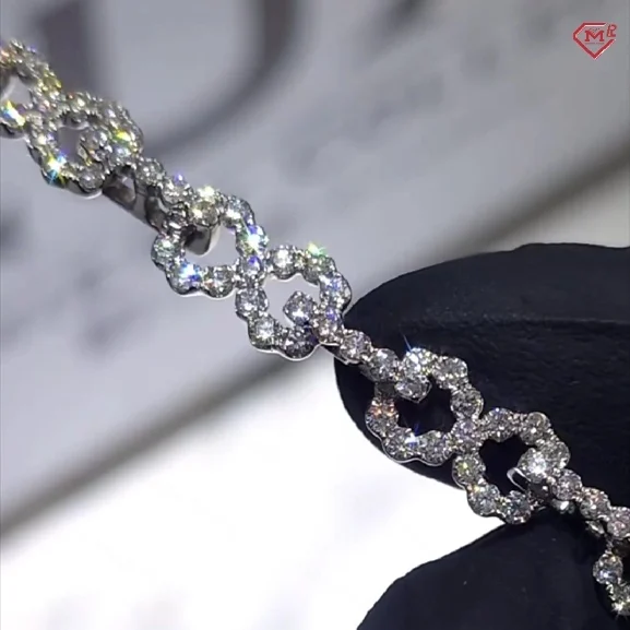 Цепочка с муассанитом в стиле хип-хоп 10 мм стерлинговое серебро 925 пробы цепочка