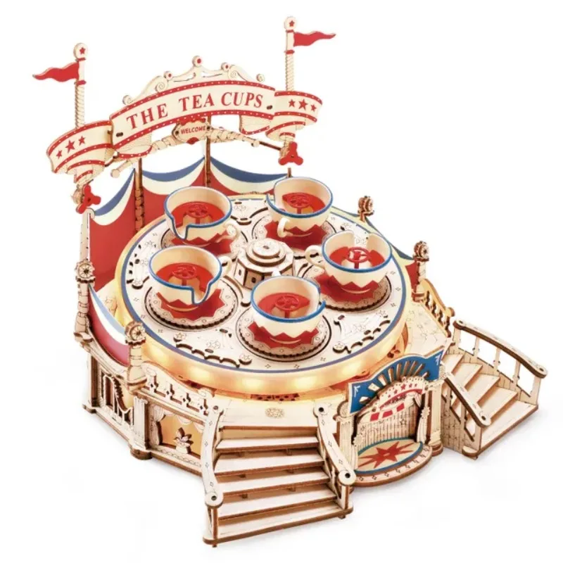 

3D Wooden Puzzles, Birthday Gifts, Creative Ornaments, Playground Fairy Tale Rotating Ornaments, Handmade Carousels