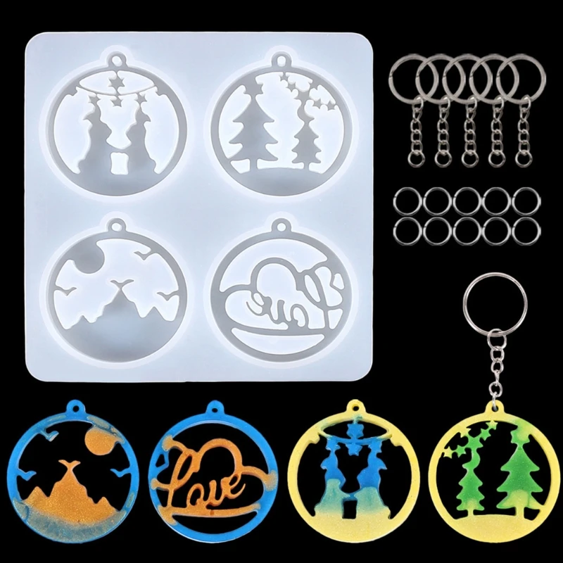 

Dream Catcher Resin Mold Epoxy Dream Catcher Keychain Mold Silicone Keychain Pendant Mold Feather Mold for Diy Crafts