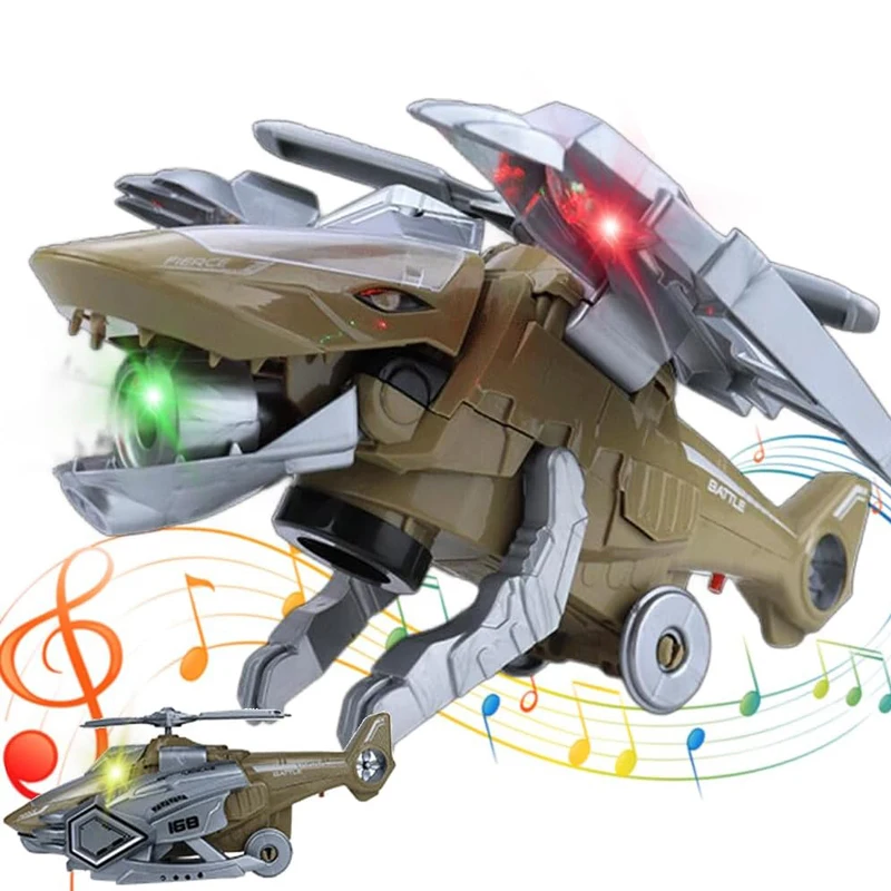 Трансформирующий вертолет-динозавр игрушка Автоматическая трансформация